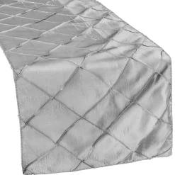Pintuck Taffeta Table Runner - Silver