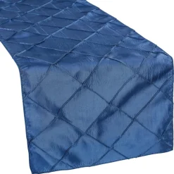 Pintuck Taffeta Table Runner - Navy Blue