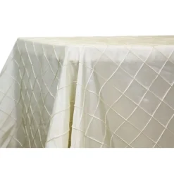 Pintuck Taffeta 90" x 132" Tablecloth - Ivory