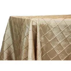 Pintuck Taffeta 90" x 132" Tablecloth - Champagne