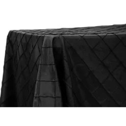 Pintuck Taffeta 90" x 156" Tablecloth - Black