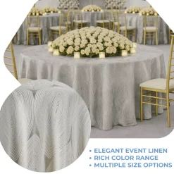 Platinum Sombra Jacquard Tablecloth - Multiple Size Options