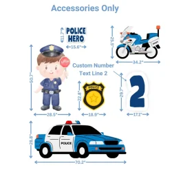 Police Hero Foam Core Birthday Backdrop Kit by PopScene™
