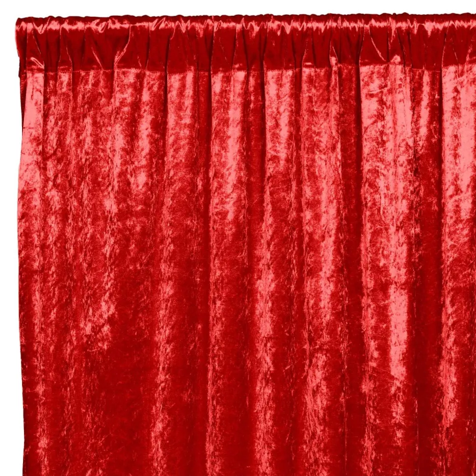 Premade Velvet Backdrop Curtain 10ft Long x 52in Wide in Red
