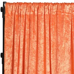 Premade Velvet Backdrop Curtain 8ft Long x 52in Wide in Orange