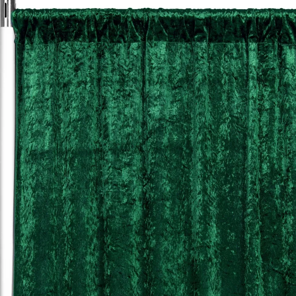 Premade Velvet Backdrop Curtain 18ft Long x 52in Wide in Emerald Green