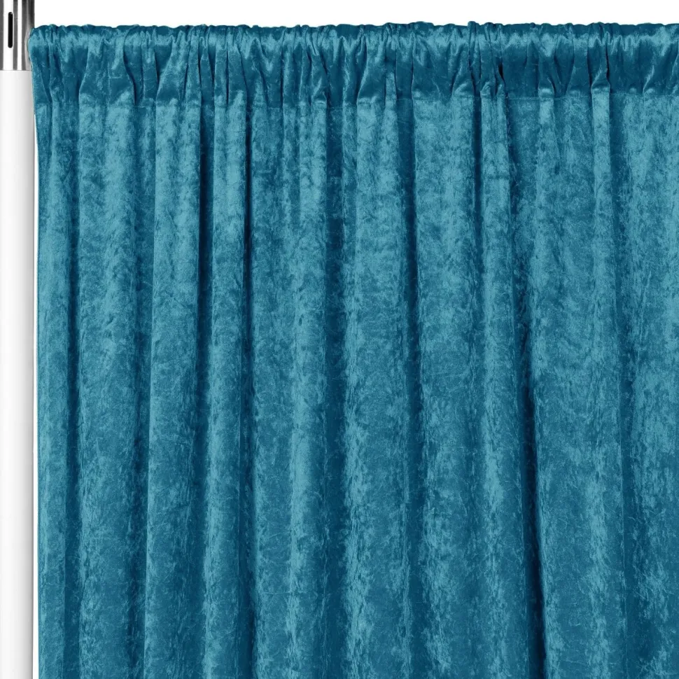 Premade Velvet Backdrop Curtain 16ft Long x 52in Wide in Peacock Teal