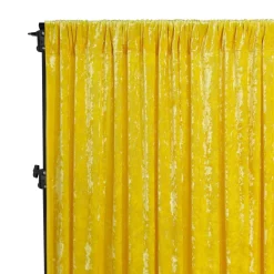 Premade Velvet Backdrop Curtain 14ft Long x 52in Wide in Canary Yellow
