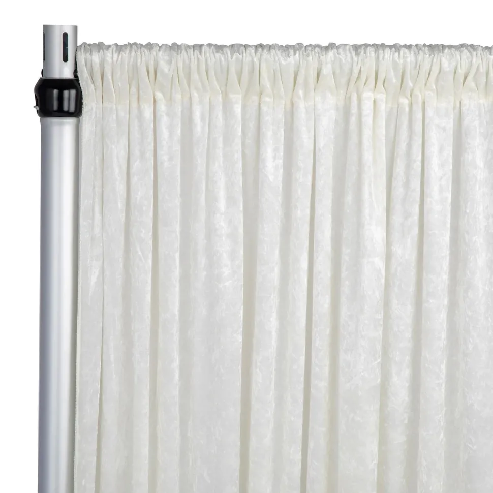 Premade Velvet Backdrop Curtain 14ft Long x 52in Wide in Ivory