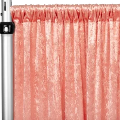 Premade Velvet Backdrop Curtain 10ft Long x 52in Wide in Coral