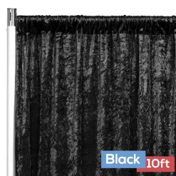 Premade Velvet Backdrop Curtain Panel - 10ft Long x 52in Wide - Black
