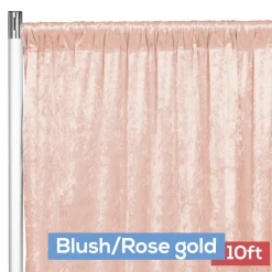 Premade Velvet Backdrop Curtain Panel - 10ft Long x 52in Wide - Blush/Rose Gold