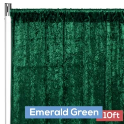 Premade Velvet Backdrop Curtain Panel - 10ft Long x 52in Wide - Emerald Green