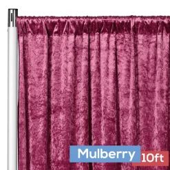 Premade Velvet Backdrop Curtain Panel - 10ft Long x 52in Wide - Mulberry