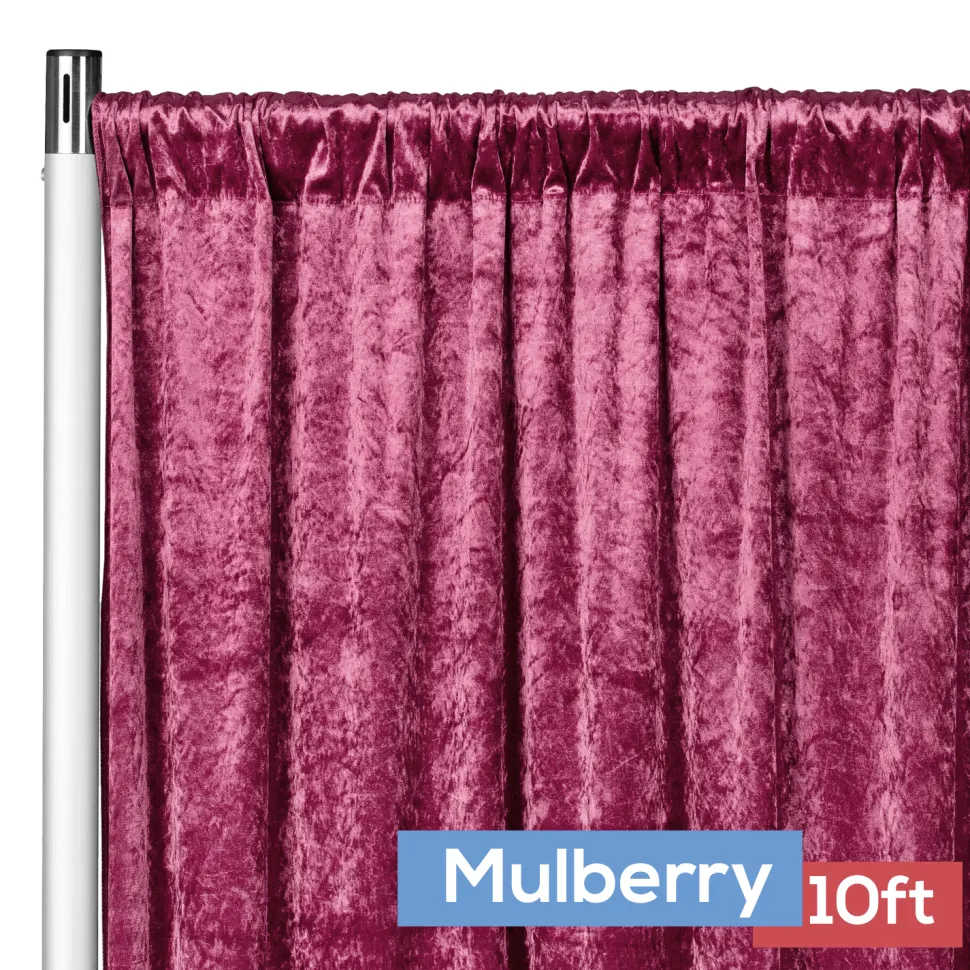Premade Velvet Backdrop Curtain Panel - 10ft Long x 52in Wide - Mulberry