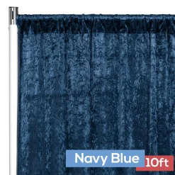 Premade Velvet Backdrop Curtain Panel - 10ft Long x 52in Wide - Navy Blue
