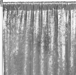 Premade Velvet Backdrop Curtain 8ft Long x 52in Wide in Silver