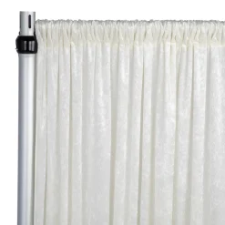 Premade Velvet Backdrop Curtain 18ft Long x 52in Wide in Ivory