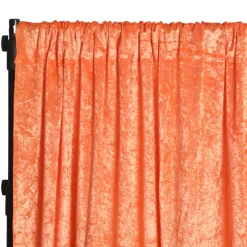 Premade Velvet Backdrop Curtain 18ft Long x 52in Wide in Orange