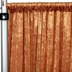 Premade Velvet Backdrop Curtain 14ft Long x 52in Wide in Rust