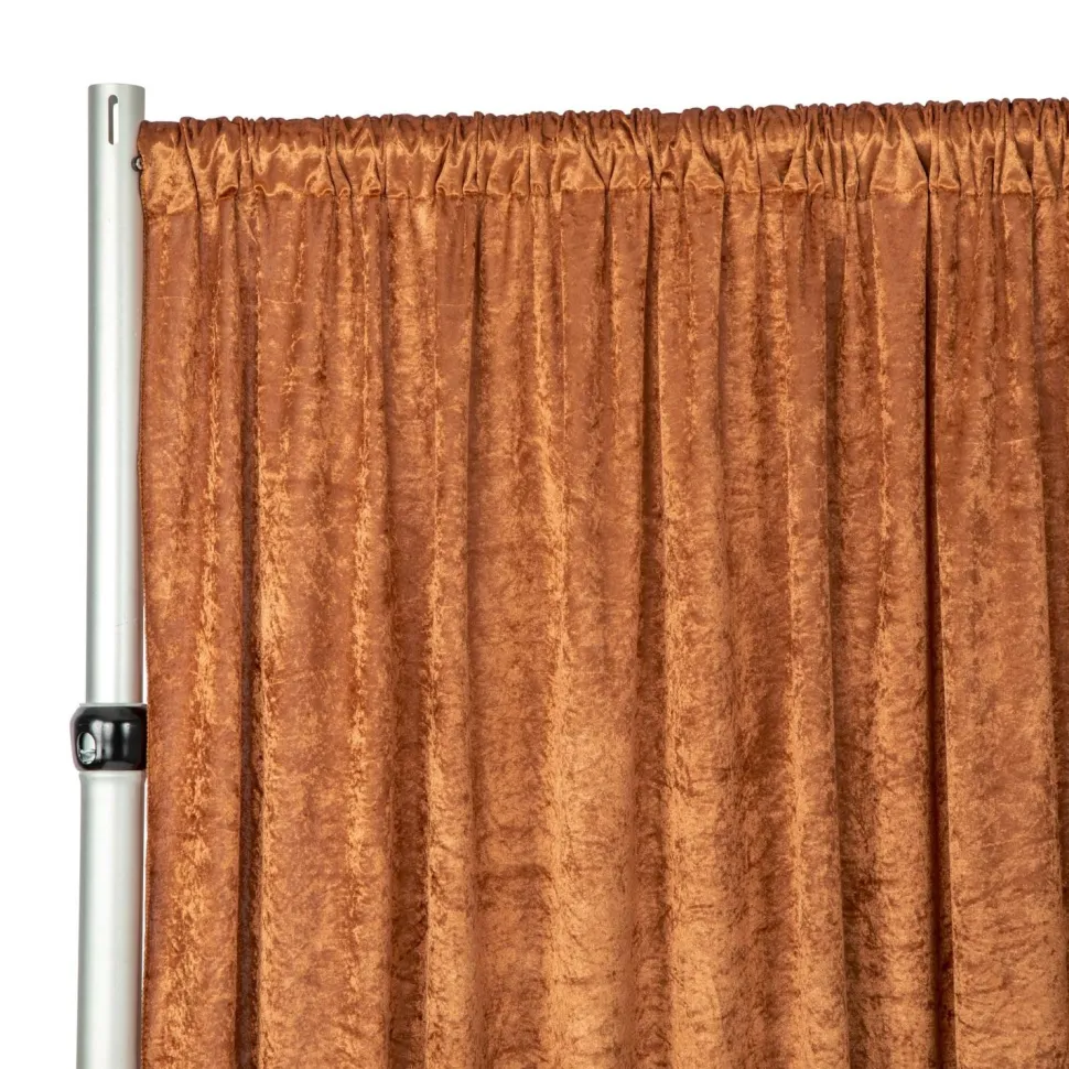 Premade Velvet Backdrop Curtain 14ft Long x 52in Wide in Terracotta
