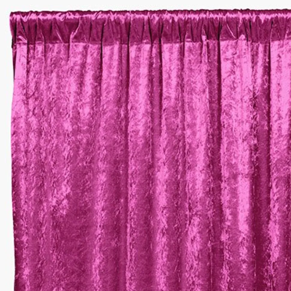 Premade Velvet Backdrop Curtain 12ft Long x 52in Wide in Magenta