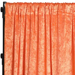 Premade Velvet Backdrop Curtain 12ft Long x 52in Wide in Orange