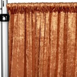 Premade Velvet Backdrop Curtain 10ft Long x 52in Wide in Rust