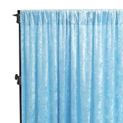 Premade Velvet Backdrop Curtain 10ft Long x 52in Wide in Baby Blue