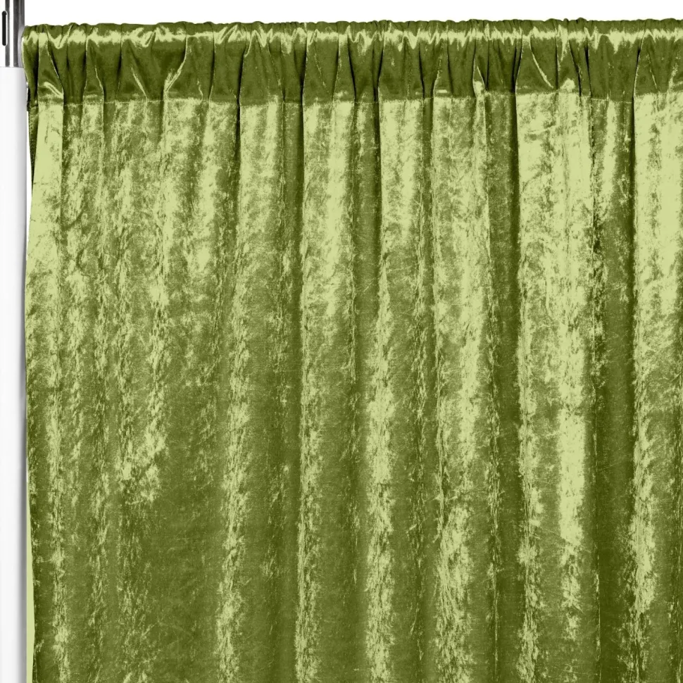Premade Velvet Backdrop Curtain 10ft Long x 52in Wide in Dark Sage Green