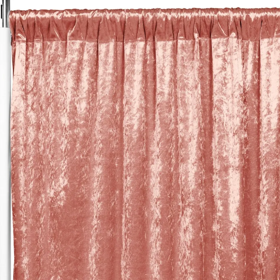 Premade Velvet Backdrop Curtain Panel - 10ft Long x 52in Wide - Cinnamon Rose