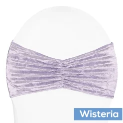 Premade Velvet Ruffle Stretch Chair Band - Wisteria