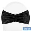 Premade Velvet Ruffle Stretch Chair Band - Black