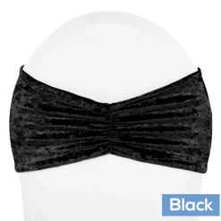 Premade Velvet Ruffle Stretch Chair Band - Black