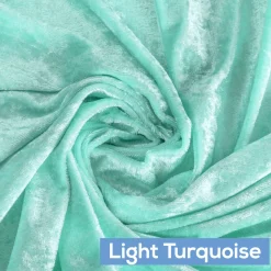 Premade Velvet Tablecloth - 120" Round - Light Turquoise