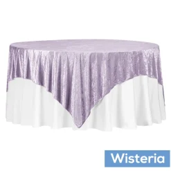 Premade Velvet Tablecloth - 85" x 85" Square - Wisteria