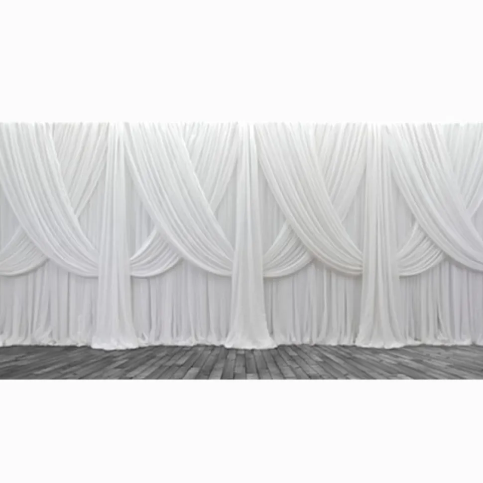 Premium Criss-Cross Curtain 4 Panel Backdrop - Height: 6-14ft