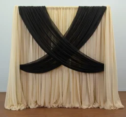 Premium Criss-Cross Curtain 1 Panel Backdrop - Height: 6-10ft