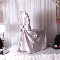 Premium Taffeta (Chameleon) Fabric Chair Cover By Eastern Mills in Silver - Universal Fit!