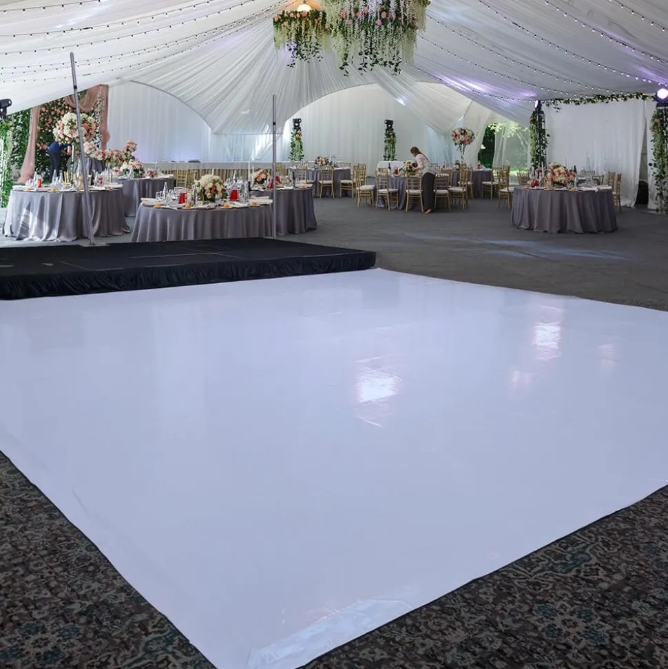 Premium Vinyl Dance Floor or Runner Wrap Custom Size - White Gloss & Matte