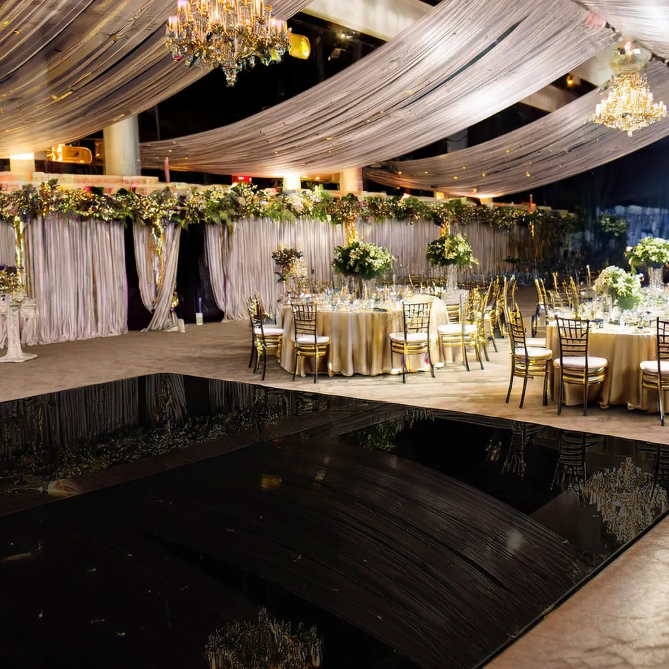 Premium Vinyl Dance Floor or Runner Wrap Custom Size - Gloss Black