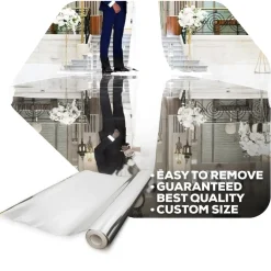 Premium Vinyl Dance Floor or Runner Wrap Custom Size - Silver Mirror