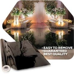 Premium Vinyl Dance Floor Wrap - Black Gloss - Multiple Sizes