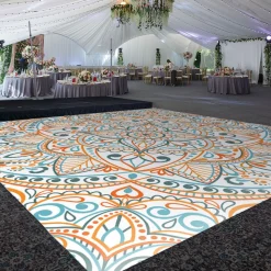 Premium Vinyl Dance Floor Wrap Custom Size - Geometric Mandala Ornate