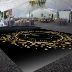 Premium Vinyl Dance Floor Wrap Custom Size - New Year's Day Strike Of The Clock