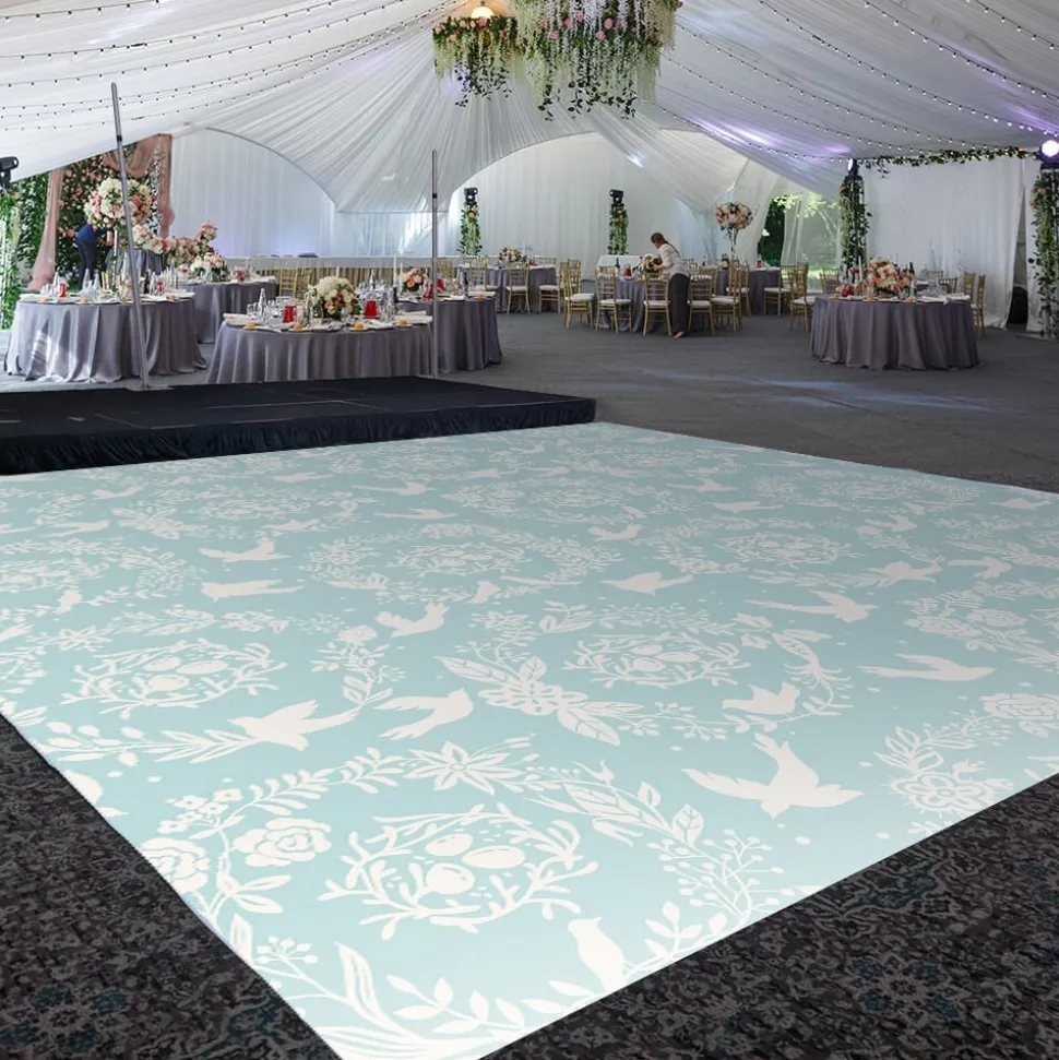 Premium Vinyl Dance Floor Wrap Custom Size - Easter Day Spring Doves
