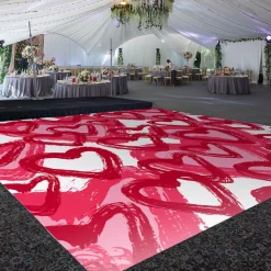 Premium Vinyl Dance Floor Wrap Custom Size - Valentines Day Flutter Love