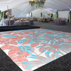 Premium Vinyl Dance Floor Wrap Custom Size - Eclectic Botanical Hues