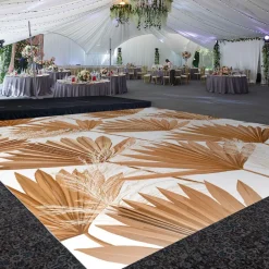 Premium Vinyl Dance Floor Wrap Custom Size - Boho Bonze Palms