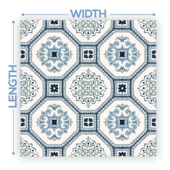 Premium Vinyl Dance Floor Wrap Custom Size - Boho Dax Azul